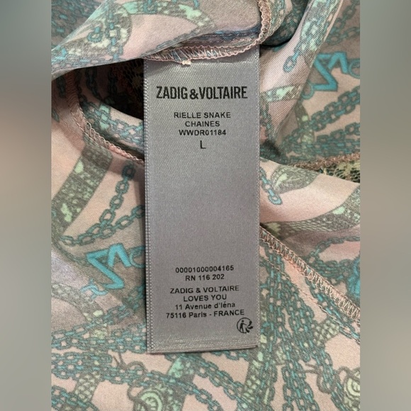 NWT ZADIG & VOLTAIRE Rielle Snake Chaines
Silk-blend Dress L Lace Pastels - Picture 10 of 14